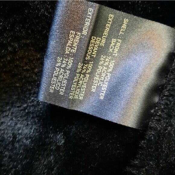 Liz Claiborne Faur Fur Coat Black Suede - Picture 10 of 11